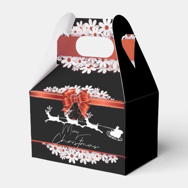 Ballotins Caja de regalo para navidad con flores y papá Noel (Arrière)
