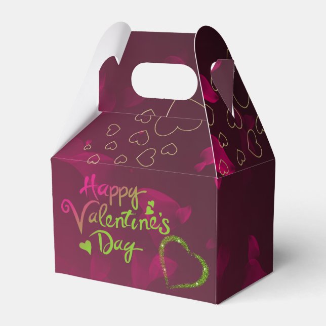 Ballotins caja de regalo  san Valentín con corazones (Verso)