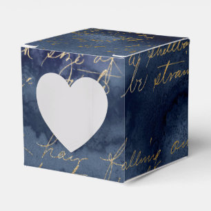 Ballotins Calligraphie Vintage Bleu Nuit et Or