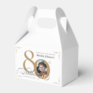 Ballotins Calligraphie White Gold Photo personnalisée 80e an