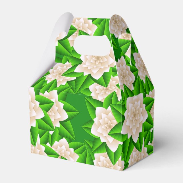 Ballotins Camellias blancs et Feuilles verts (Verso)