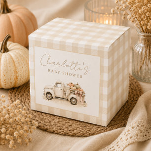 Ballotins Camion à citrouilles aquarelle Gingham Fête de béb