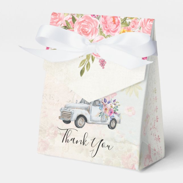 Ballotins Camion de ramassage vintage Aquarelle rustique (Verso)