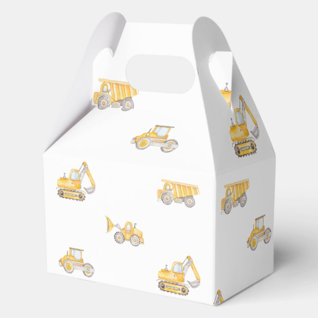 Ballotins Camions à benne jaunes d'anniversaire de construct (Verso)