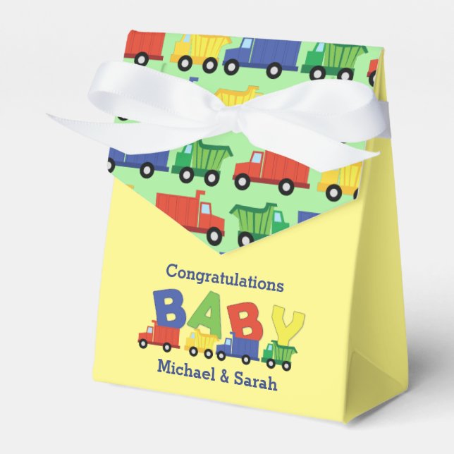 Ballotins Camions Boy Baby shower Construction Cute (Verso)