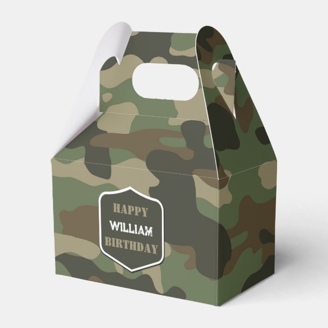 Ballotins Camouflage Vert Camo Armée Monogramme Anniversaire (Verso)