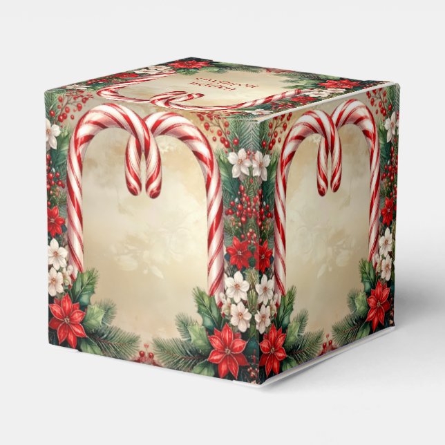 Ballotins Candy Cane Christmas Holiday Favor Box (Arrière)