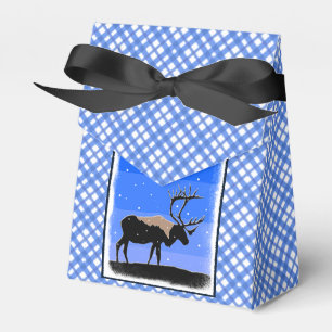 Ballotins Caribou en hiver - Art original de la faune