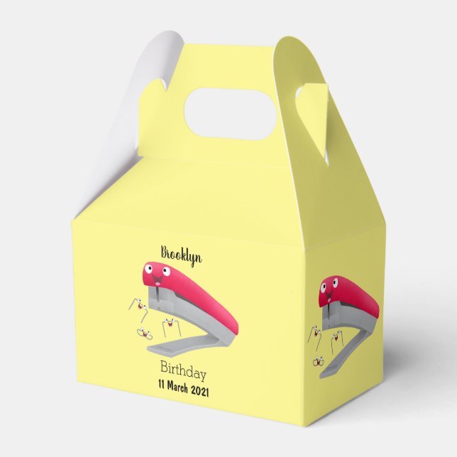 Ballotins Caricature en agrafeuse rouge pâle (Verso)