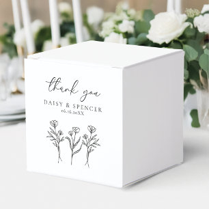 Ballotins Carré Mariage simple en noir et blanc