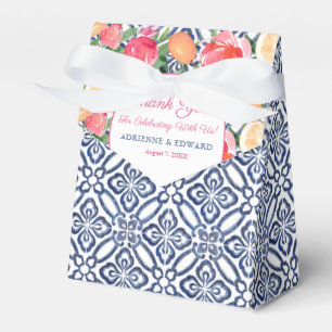 Ballotins Carreaux espagnols bleus Gras Florals Mariage Citr