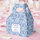 Ballotins Carreaux Portugais Bleu Mariage Méditerranéen<br><div class="desc">Carreaux portugais,  motif bleu,  blanc et jaune,  Azulejo rustique,  boîte de cadeau de mariage méditerranéen. Personnalisez-le avec vos détails.</div>