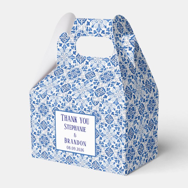 Ballotins Carreaux portugais Mariage méditerranéen bleu (Verso)