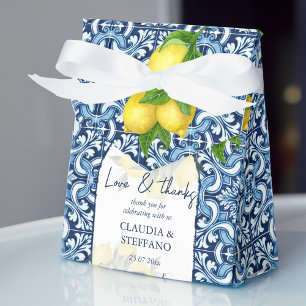 Ballotins Carrelage bleu et citron Amalfi Italien mariage me