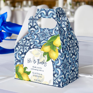 Ballotins Carrelage bleu et citron Amalfi Italien mariage me