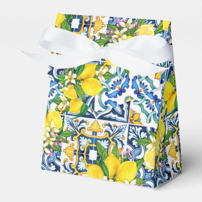 Ballotins Carrelage méditerranéen clair Sicilien Citrus Lemo (Verso)