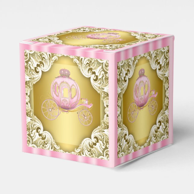 Ballotins Carrosse de princesse rose et or (Verso)