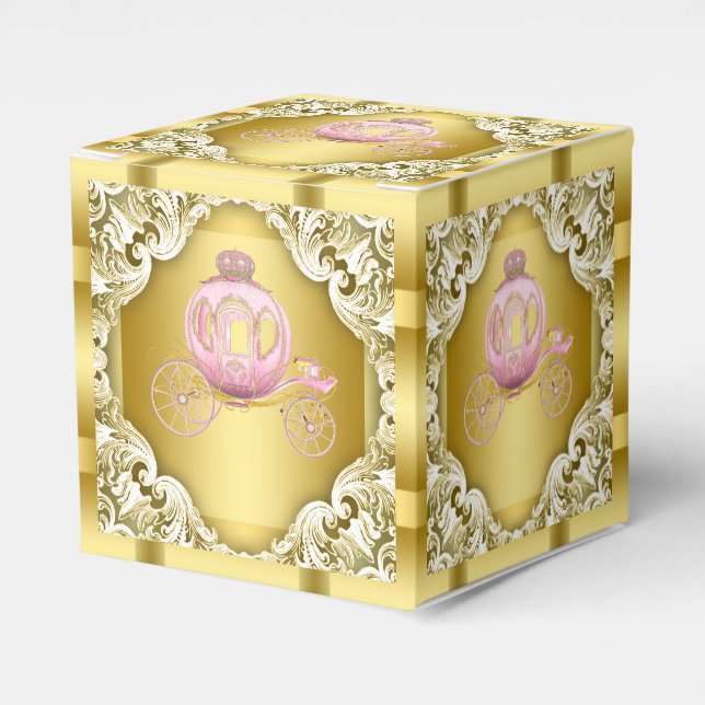 Ballotins Carrosse de princesse rose et or (Verso)