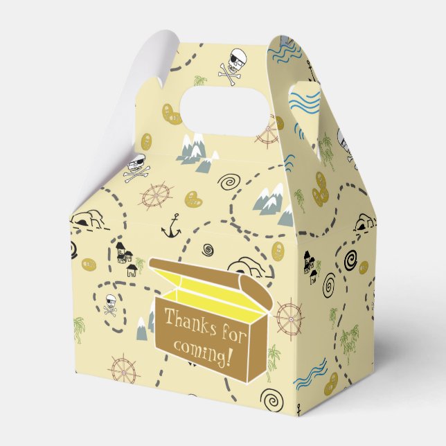 Ballotins Carte des trésors et poitrine Merci de venir (Verso)