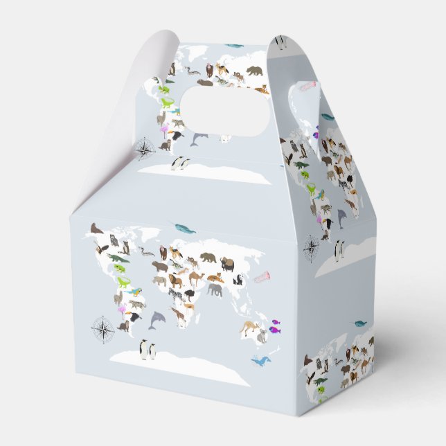 Ballotins Carte du monde pour enfants Animaux (Verso)