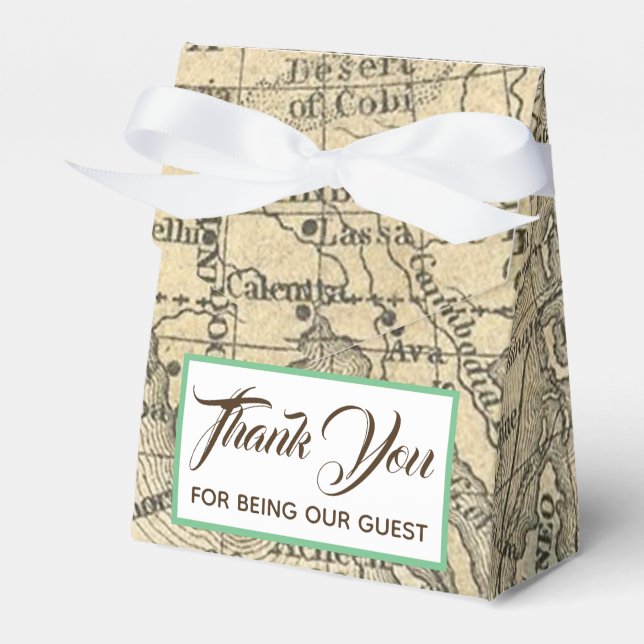 Ballotins Carte vintage boîte de préférence de mariage (Verso)