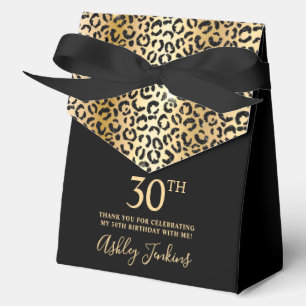 Ballotins Carton de remerciement 30 ans avec impression léop