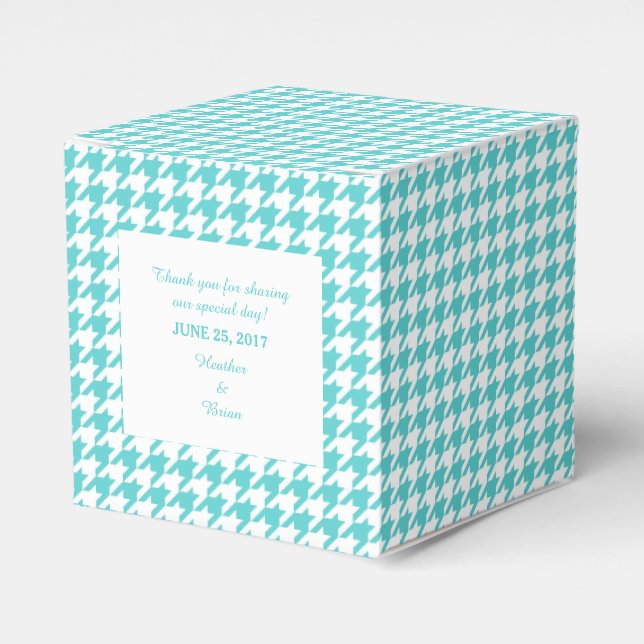 Ballotins Casquette de mariage Turquoise Houndstooth (Verso)