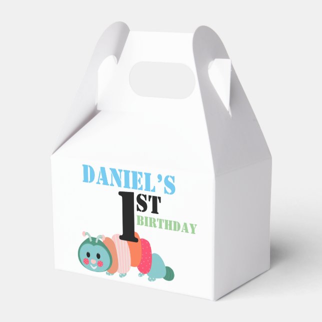 Ballotins Caterpillar coloré Premier Ballotin d'anniversaire (Verso)