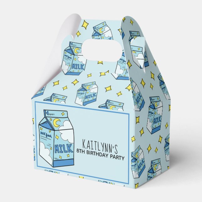 Ballotins Celestial Blue Milk Carton Motif Party (Verso)