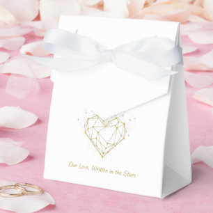 Ballotins Celestial Gold Heart Wedding Favor Box - Our Love