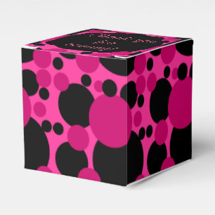 Ballotins Cercle noir rose personnalisé points boîte de fave