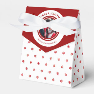 Ballotins Cercle rouge et blanc de Noël avec textes en haut