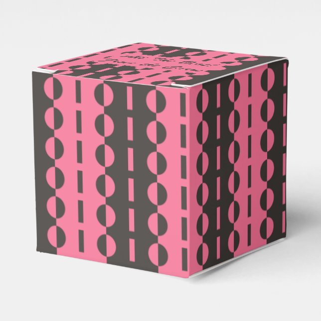 Ballotins Cercles sur Rayures - Charbon et Rose Classique (Verso)