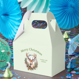 Ballotins Cerf Brun avec Bois Merci Noël Rustique