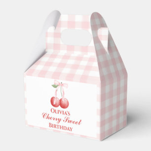 Ballotins Cerise Douce anniversaire Rose Ruban Gingham