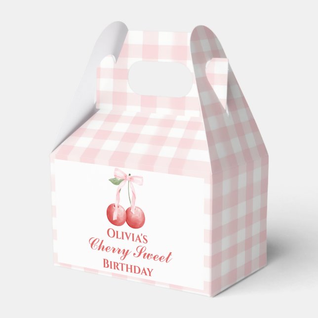 Ballotins Cerise Douce anniversaire Rose Ruban Gingham (Verso)