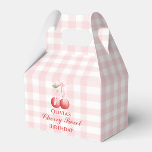 Ballotins Cerise Douce anniversaire Rose Ruban Gingham
