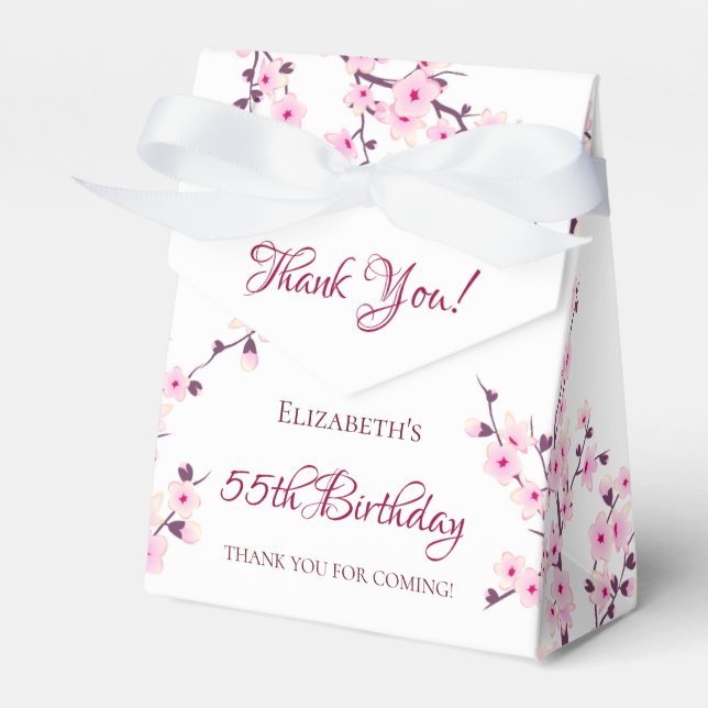 Ballotins Cerisier Fleur Rose Blanc | Anniversaire personnal (Verso)