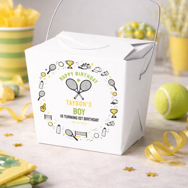 Ballotins C'est l'anniversaire du jeu "Game Time Tennis" - E (It’s Game Time Tennis 1st Birthday – Fun Kids Favor Boxes
)