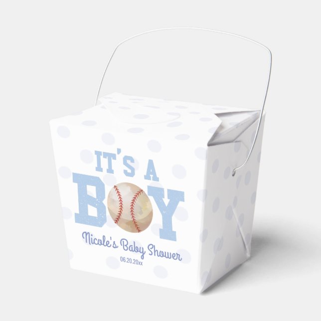Ballotins C'est un garçon ! Baby shower de base-ball bleu (Verso)