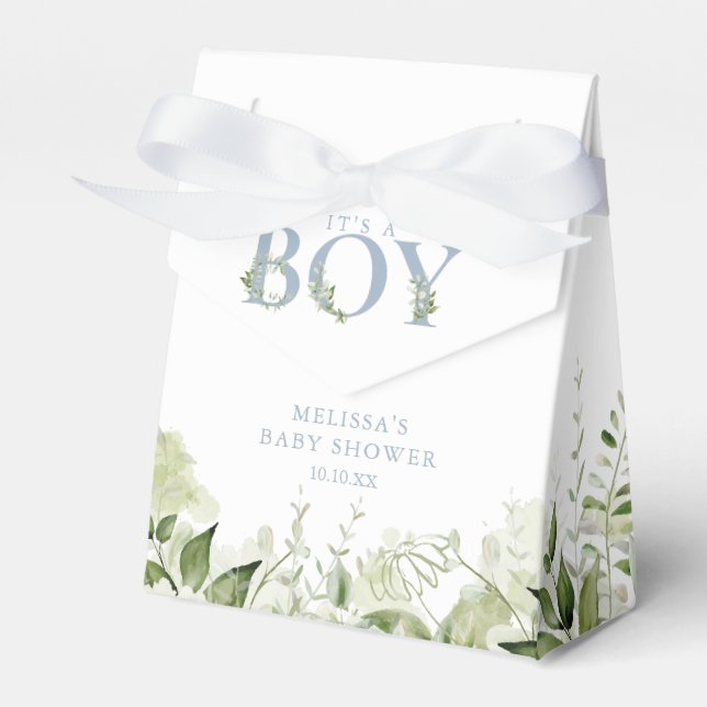 Ballotins C'est un garçon Baby Shower verdure feuillage pous (Verso)