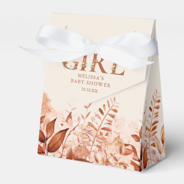 Ballotins C'est une fille Baby Shower Rustique Floral Automn (Verso)