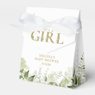 Ballotins C'Est Une Fille Verdure Foliage Baby shower Or