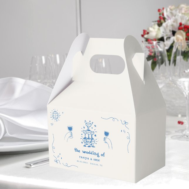 Ballotins Champagne Dessin À La Main Disco Mariage Faveur (Créateur téléchargé)