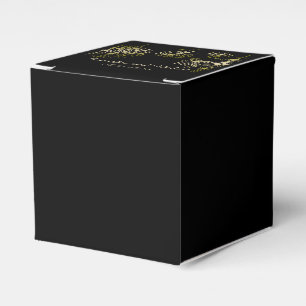 Ballotins Chandeliers d'or sur Black Posh Wedding Favor Box