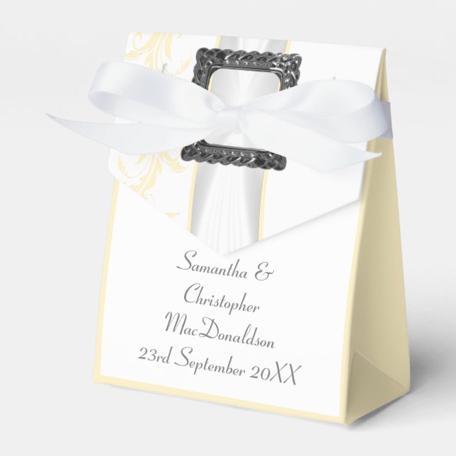 Ballotins Changer de couleur damask blanc dentelle mariage (Verso)