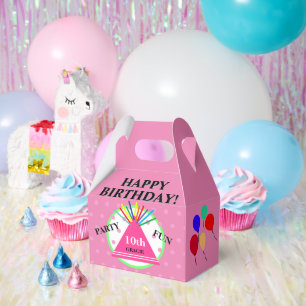 Ballotins Chapeau de fête géométrique à pois verts roses