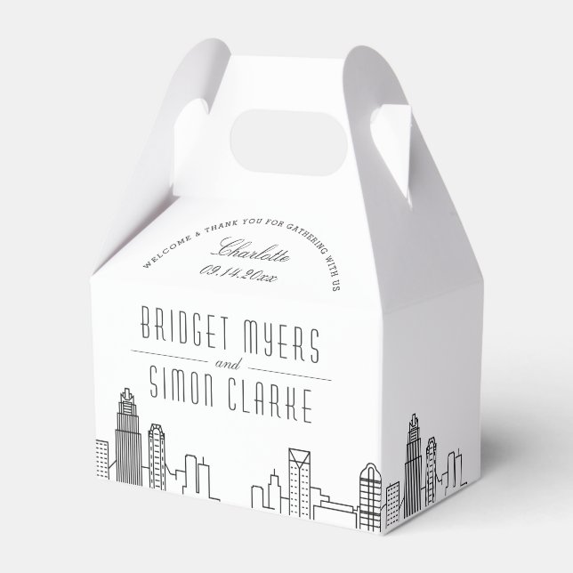 Ballotins Charlotte | Ville Skyline Wedding Favor Box (Verso)