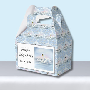 Ballotins Charming Mama Swan with Baby in Peach Sunset