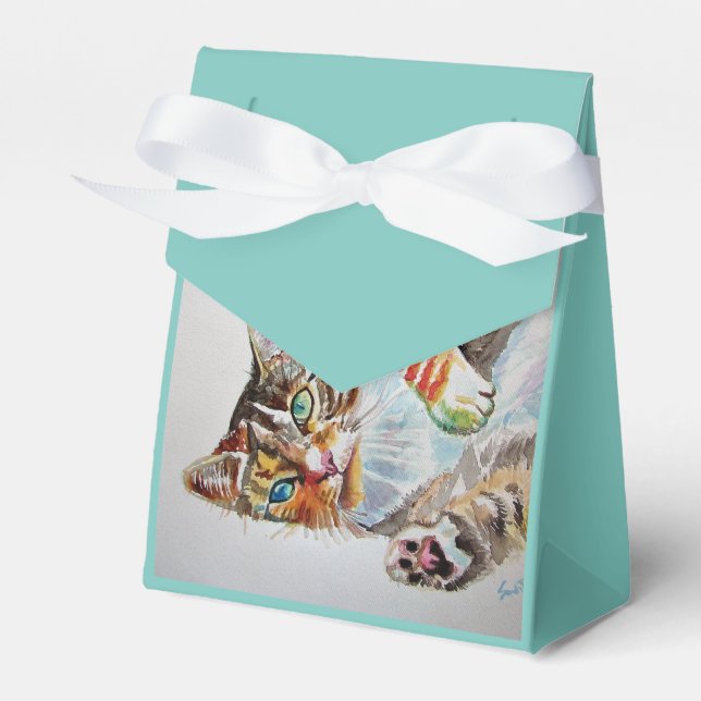 Ballotins Chat Aquarelle Anniversaire Fête Ballotin de gâtea (Verso)